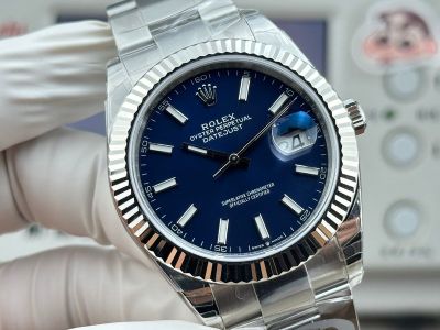 WKD Factory Rolex Datejust 3235 Movement 41mm Index Dark Blue Oyster Watch